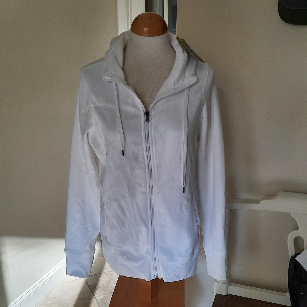 New NWT Tek Gear Front Zip Hooded Fleece Jacket Size Large